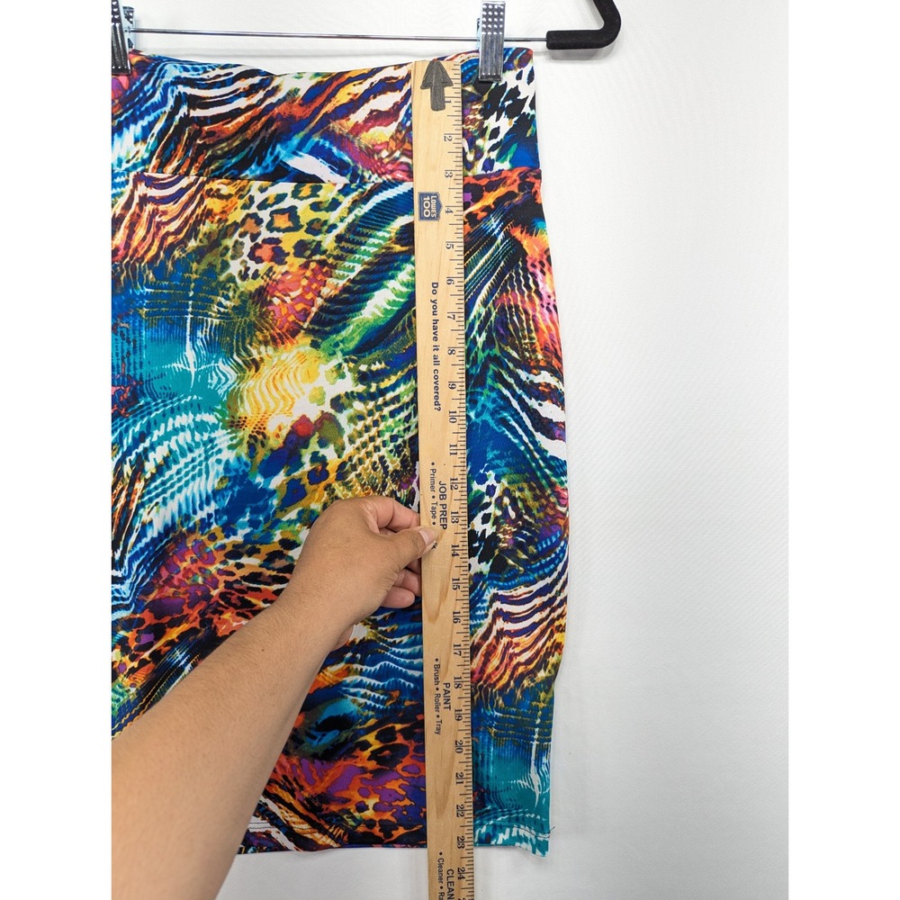 Venus Womens Animal Print Pencil Skirt Multi Color Rainbow High Waist XS‎ USA - Picture 4 of 7